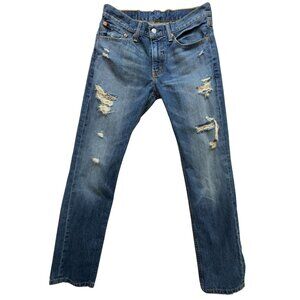 Levi's 511 Mens Slim Straight Jeans 31x32 Distressed Blue Denim Cotton Casual